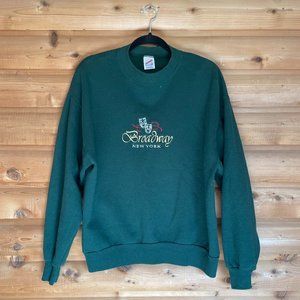Broadway New York Green Sweatshirt, Large